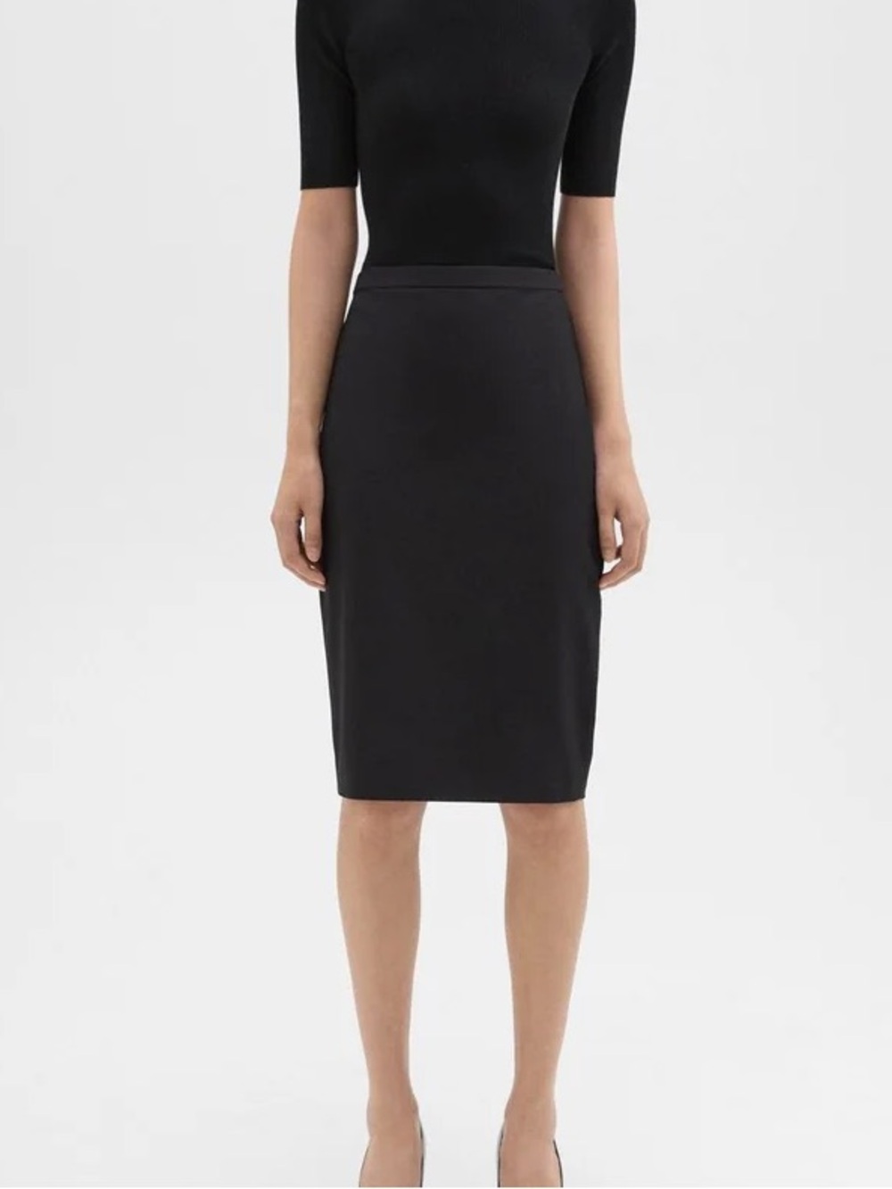 Theory Stretch Wool Grey Pencil Skirt *Flaw*